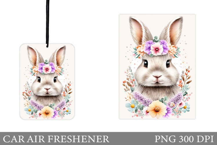 Cute Bunny Car Air Freshener Design. Cute Bunny Sublimation