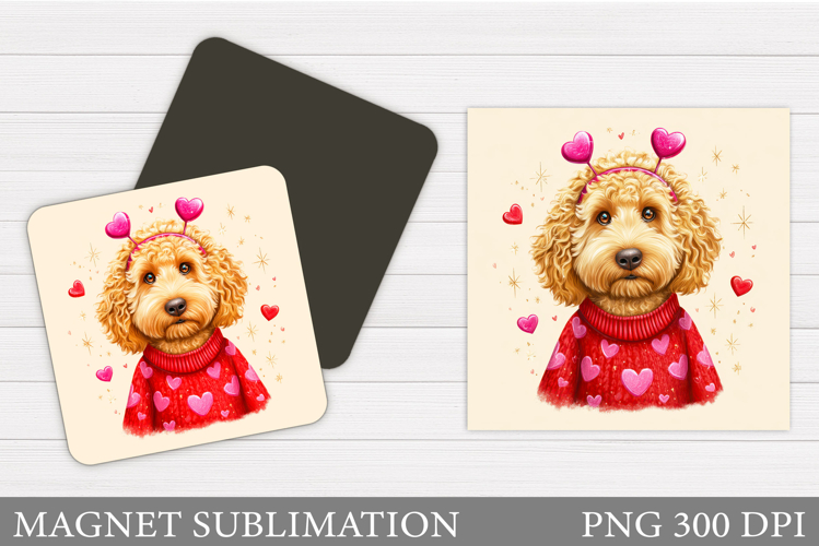 Valentines Dog Magnet. Valentines Magnet Sublimation