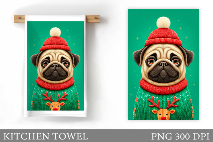 Christmas Dog Kitchen Towel. Christmas Kitchen Towel Design