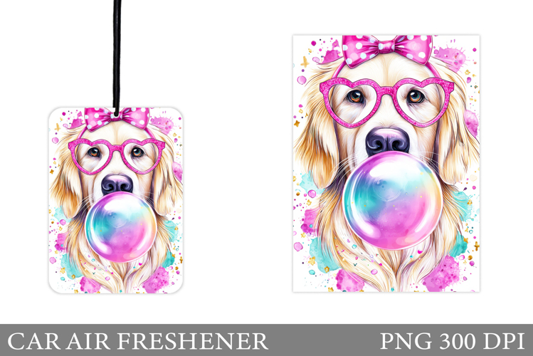 Cute Dog Car Air Freshener Design. Cute Dog Sublimation
