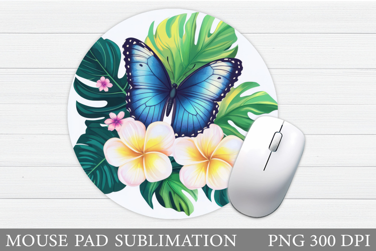 Butterfly Mouse Pad Design. Flowers Mouse Pad Sublimation