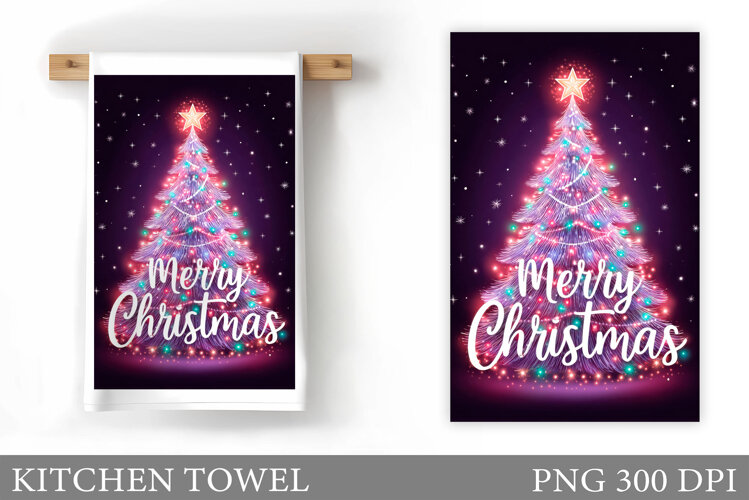 Christmas Tree Kitchen Towel. Christmas Kitchen Towel Design example image 1