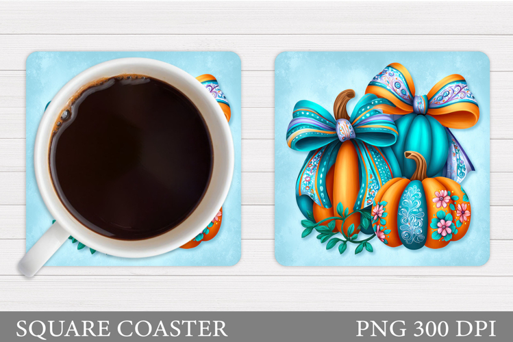 Pumpkin Coaster Design. Fall Coaster Sublimation