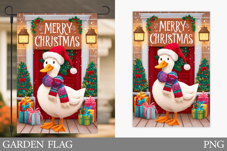 Christmas Goose Garden Flag. Christmas Garden Flag Design