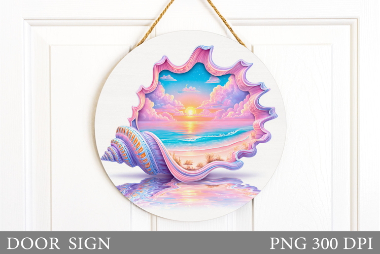 Sea Door Sign Sublimation. Beach Door Sign Design