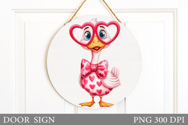 Valentines Goose Door Sign. Valentines Door Sign Sublimation