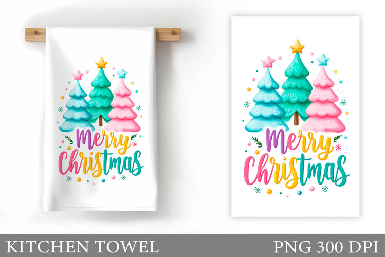 Christmas Tree Kitchen Towel. Christmas Kitchen Towel Design example image 1