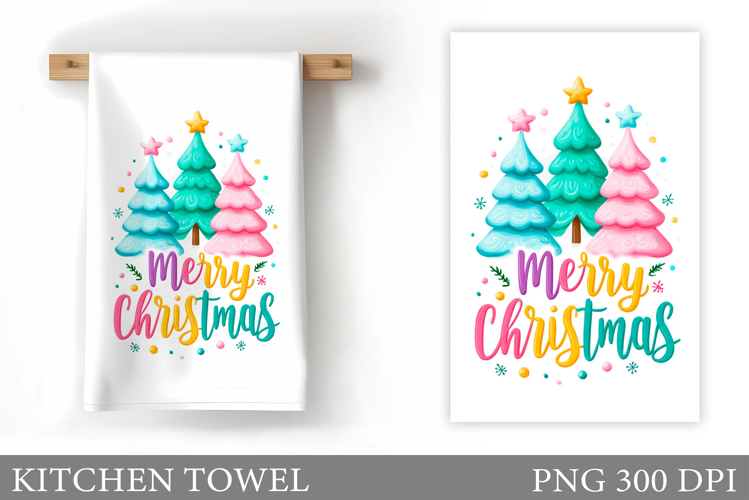 Christmas Tree Kitchen Towel. Christmas Kitchen Towel Design