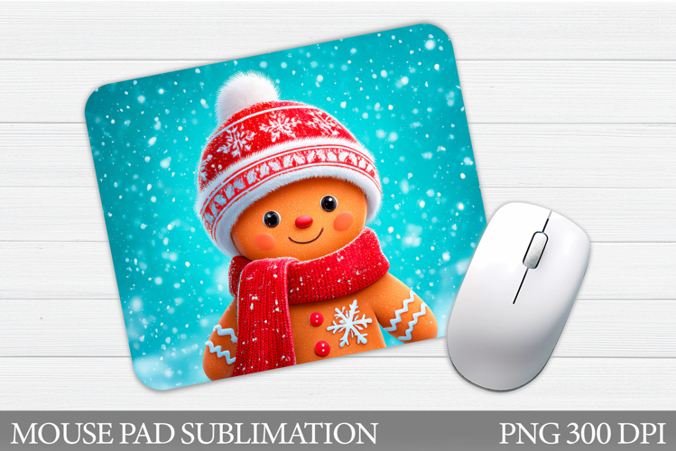 Cute Gingerbread Mouse Pad. Christmas Mouse Pad Design
