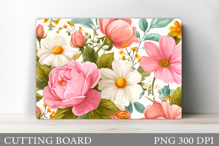 Floral Cutting Board Design. Flowers Cutting Board