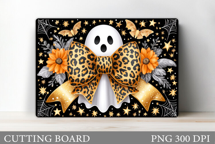 Ghost Cutting Board Sublimation. Halloween Cutting Board example image 1