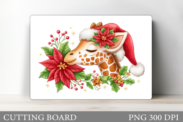 Christmas Giraffe Cutting Board. Christmas Cutting Board