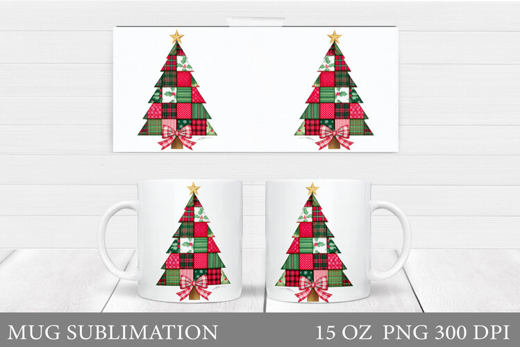 Christmas Tree Mug Design. Christmas Mug Sublimation example image 1