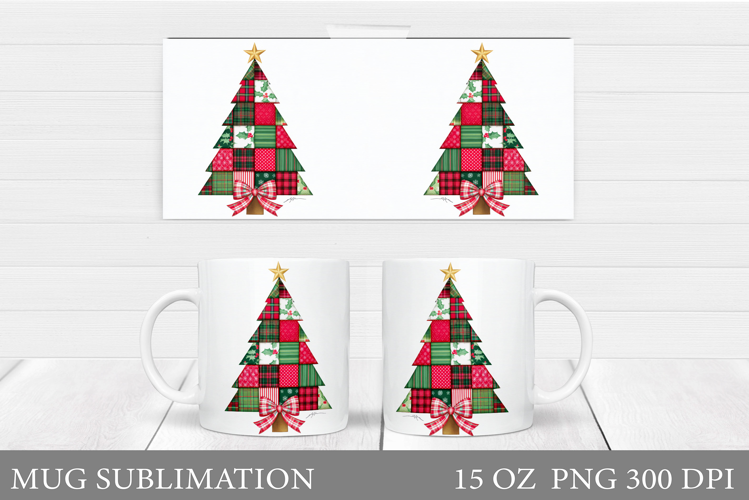 Christmas Tree Mug Design. Christmas Mug Sublimation