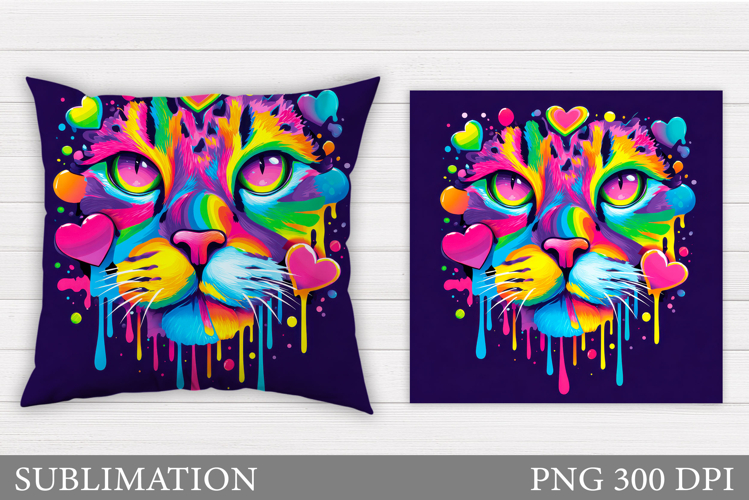 Cat Pillow Design. Cat Sublimation