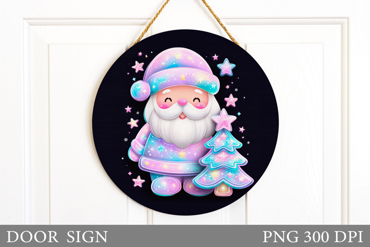 Santa Claus Door Sign. Christmas Door Sign Design