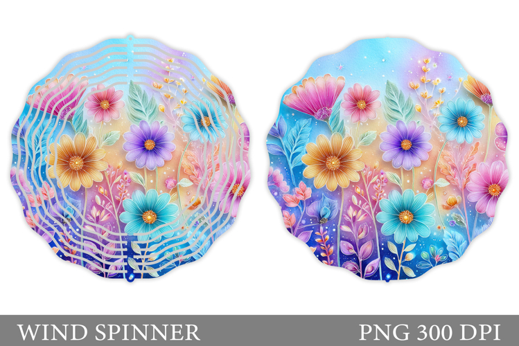 Wildflowers Wind Spinner. Floral Wind Spinner Sublimation