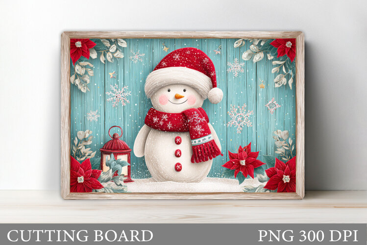 Christmas Cutting Board. Snowman Cutting Board Sublimation example image 1