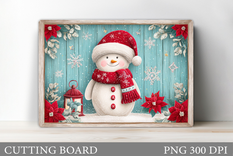 Christmas Cutting Board. Snowman Cutting Board Sublimation