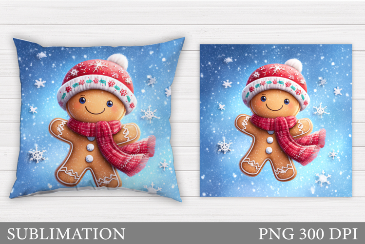 Gingerbread Pillow Design. Christmas Pillow Sublimation