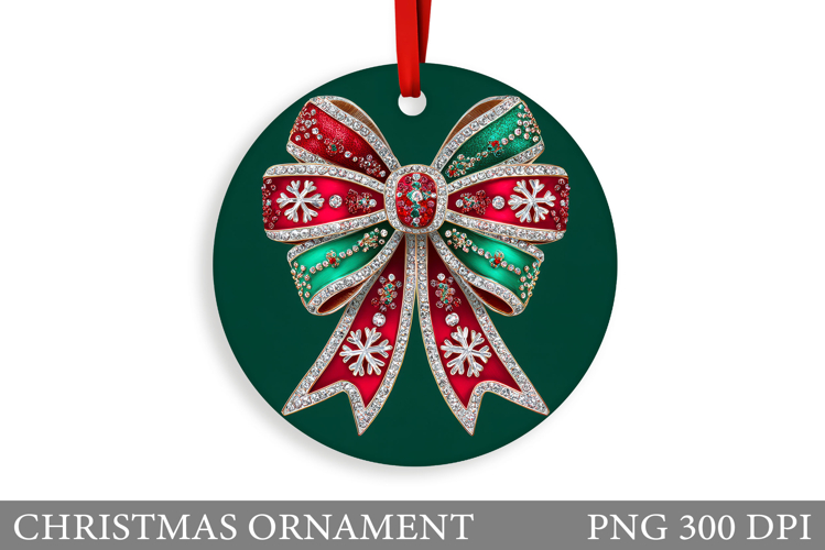 Bow Christmas Ornament. Christmas Ornament Sublimation