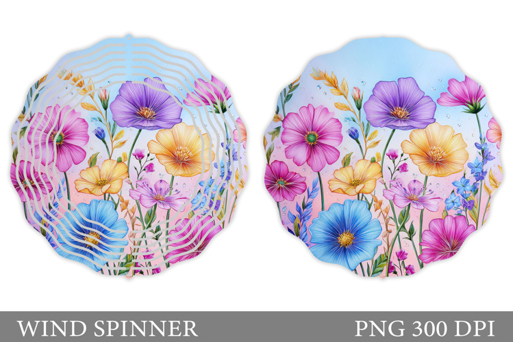 Flowers Wind Spinner Design. Wildflowers Wind Spinner