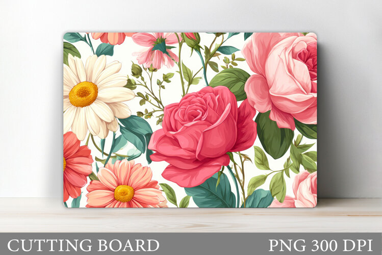 Flowers Cutting Board. Floral Cutting Board Sublimation example image 1