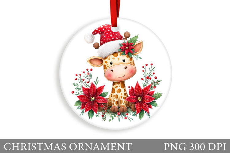 Cute Giraffe Christmas Ornament. Christmas Ornament Design