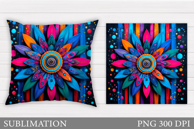 Flower Pillow Design. Floral Pillow Sublimation