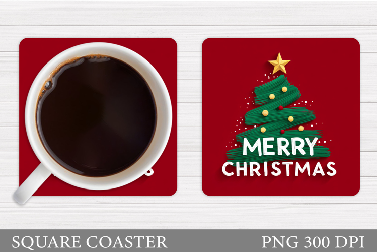 Merry Christmas Coaster. Christmas Coaster Design