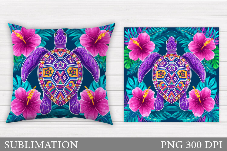 Sea Turtle Pillow Design. Turtle Sublimation example image 1