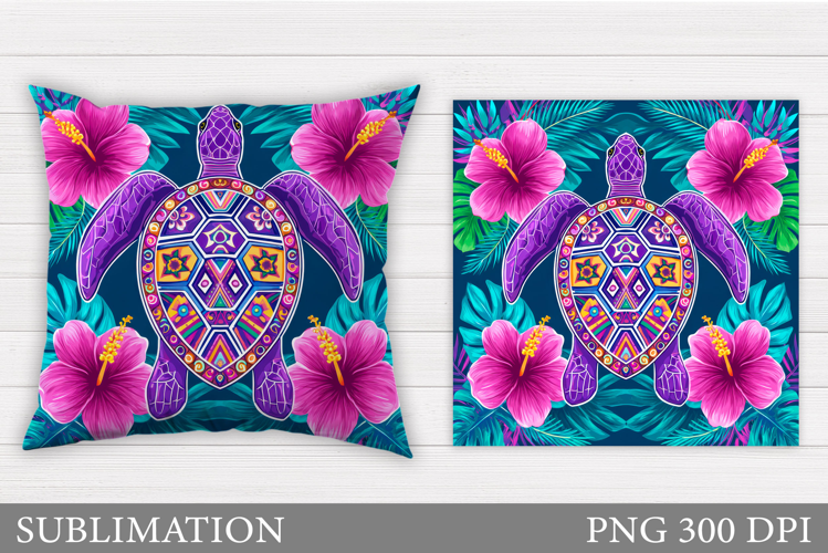 Sea Turtle Pillow Design. Turtle Sublimation