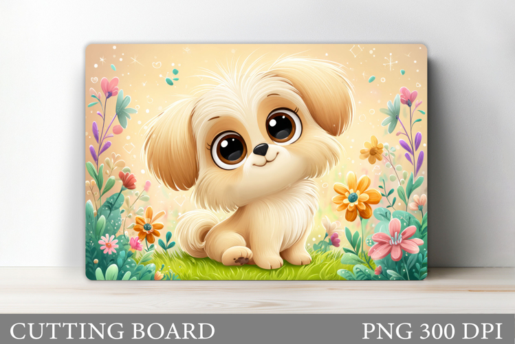 Cute Dog Cutting Board Design. Cute Dog Sublimation