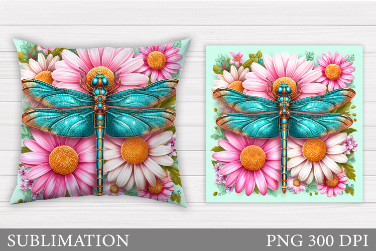 Dragonfly Pillow Design. Dragonfly Sublimation