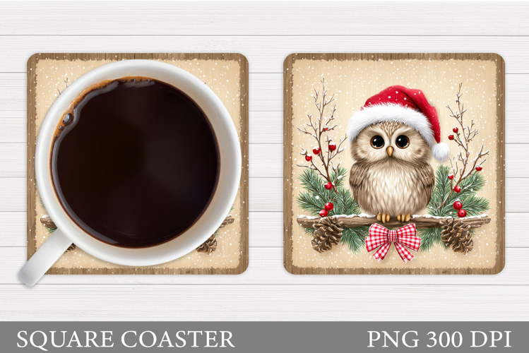 Christmas Owl Coaster Design. Christmas Coaster Sublimation