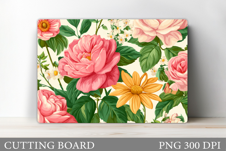 Floral Cutting Board Design. Flowers Cutting Board