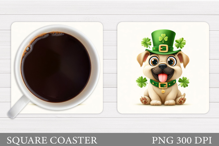 St Patrick Dog Coaster. St Patrick Coaster Design