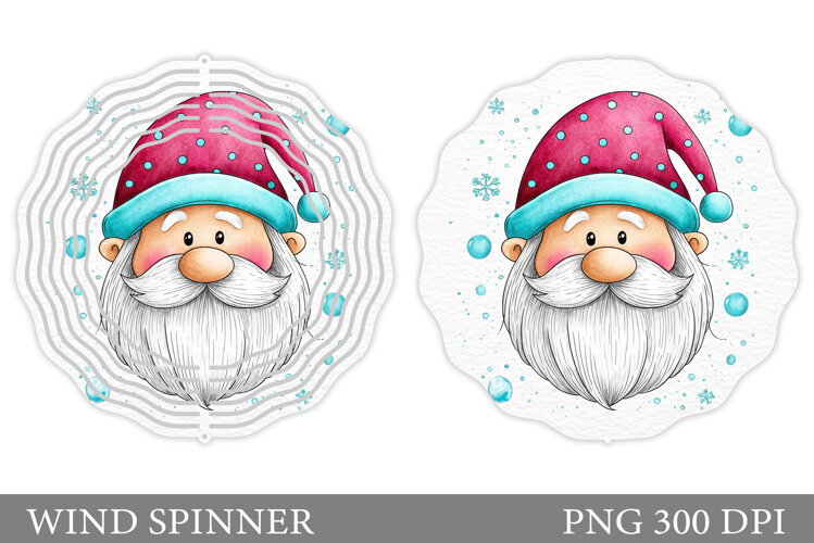 Santa Claus Wind Spinner. Christmas Wind Spinner Sublimation example image 1