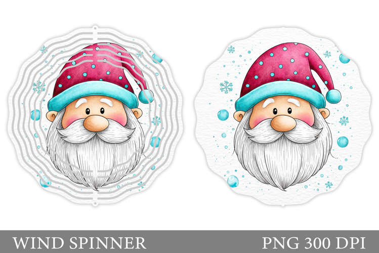 Santa Claus Wind Spinner. Christmas Wind Spinner Sublimation