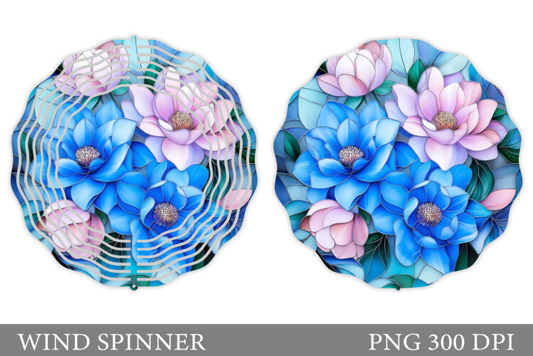 Floral Wind Spinner Sublimation. Flowers Wind Spinner Design example image 1