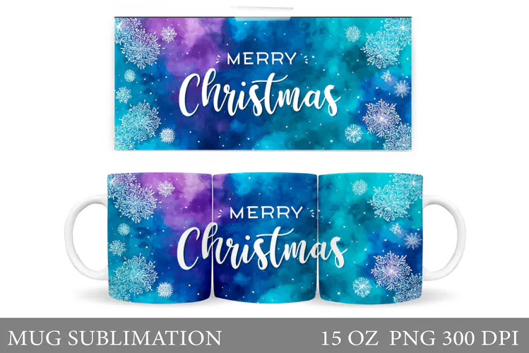 Merry Christmas Mug Design. Christmas Tree Sublimation