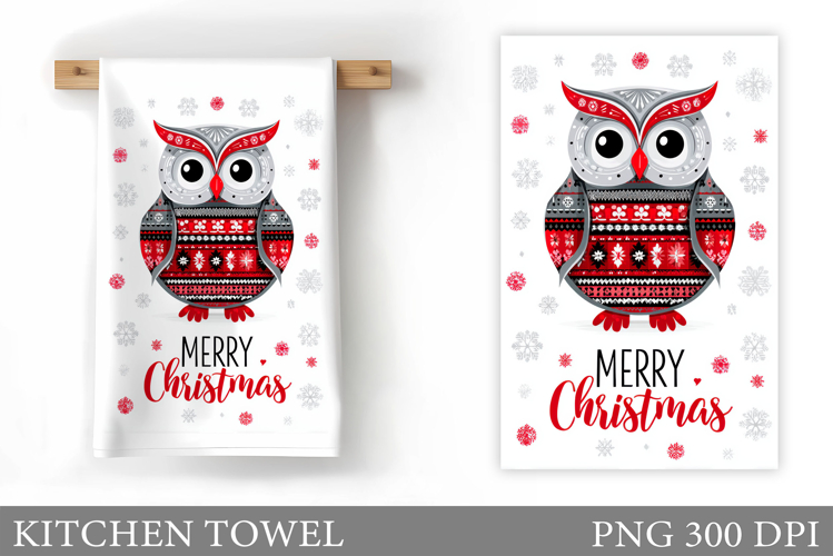 Christmas Owl Kitchen Towel. Christmas Owl Kitchen Towel