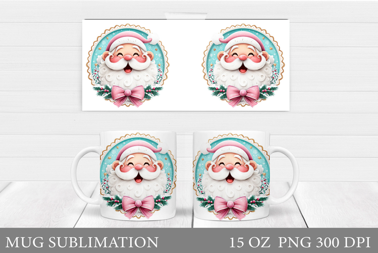 Santa Claus Mug Design. Christmas Mug Sublimation