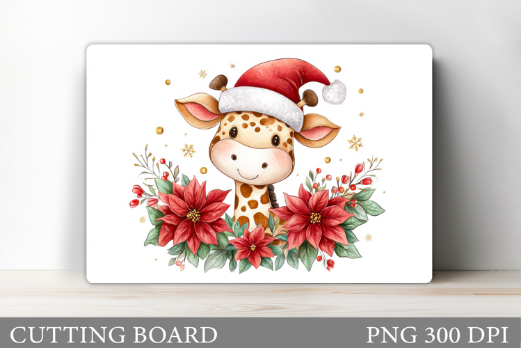 Christmas Giraffe Cutting Board. Christmas Cutting Board