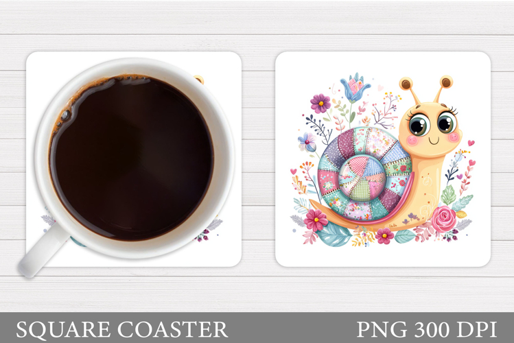 Snail Coaster Design. Cute Snail Sublimation