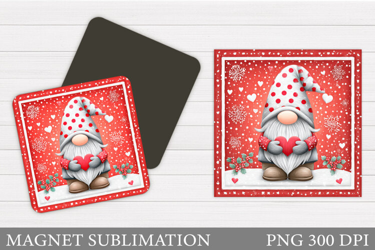 Christmas Gnome Magnet. Christmas Magnet Sublimation example image 1