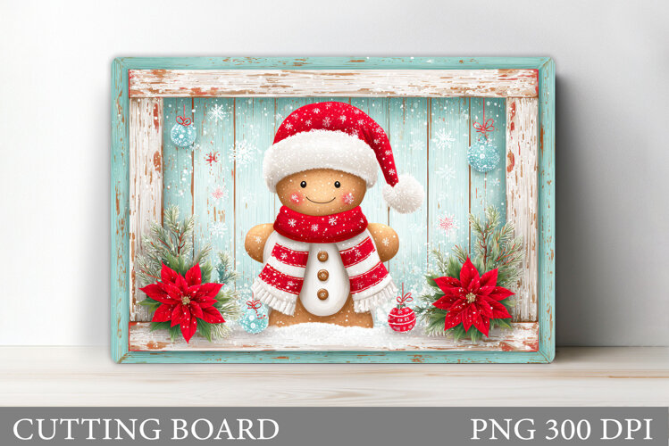Christmas Cutting Board Design. Gingerbread Cutting Board example image 1