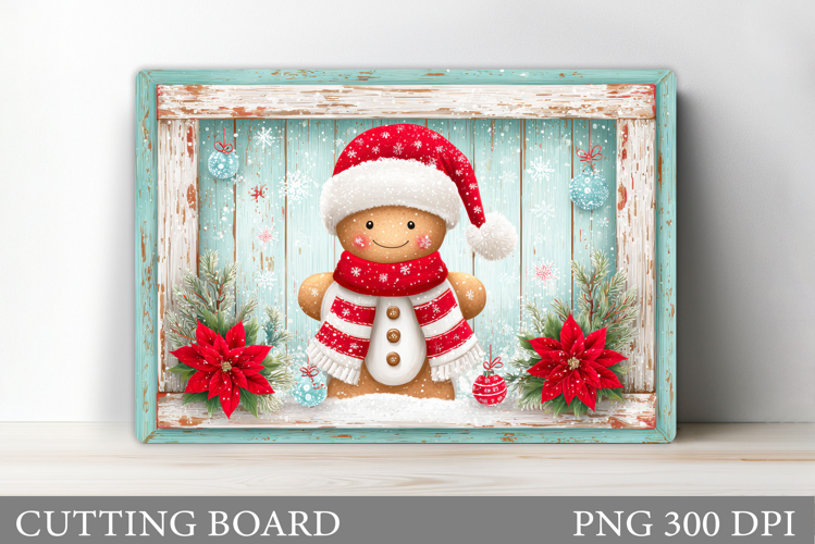 Christmas Cutting Board Design. Gingerbread Cutting Board