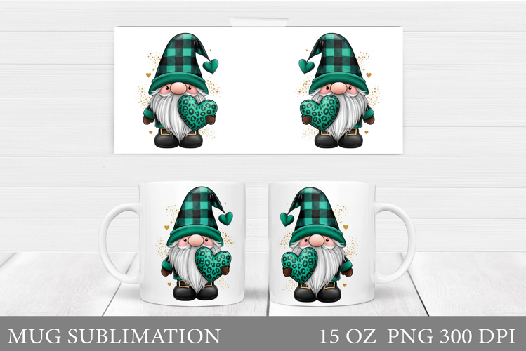 St Patrick Gnome Mug Design. St Patrick Mug Sublimation