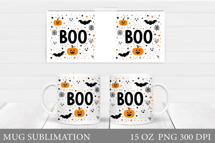 Halloween Mug Wrap Design. Halloween Sublimation